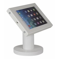 iPad mini tafelstandaard wit; Securo voor 7 tot 8 inch tablets diefstalbestendige behuizing en voet van wit gecoat staal