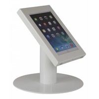 iPad mini tafelstandaard wit; Securo voor 7 tot 8 inch tablets diefstalbestendige behuizing en voet van wit gecoat staal