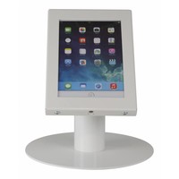 iPad mini tafelstandaard wit; Securo voor 7 tot 8 inch tablets diefstalbestendige behuizing en voet van wit gecoat staal