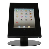 iPad mini tafelstandaard zwart; Securo voor 7 tot 8 inch tablets diefstalbestendige behuizing en voet van zwart gecoat staal