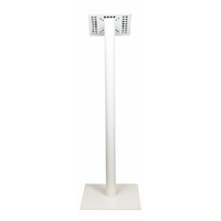iPad mini vloerstandaard wit; Securo voor 7 tot 8 inch tablets; diefstalbestendige behuizing en voet van wit gecoat staal
