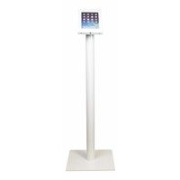 iPad mini vloerstandaard wit; Securo voor 7 tot 8 inch tablets; diefstalbestendige behuizing en voet van wit gecoat staal
