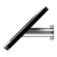 iPad houder wit voor iPad Mini; Meglio, universele en solide houder voor 8 inch tablets. Wand-, tafel montage van gecoat staal met acrylaat behuizing inclusief slot