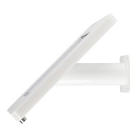 iPad houder wit voor iPad Mini; Meglio, universele en solide houder voor 8 inch tablets. Wand-, tafel montage van gecoat staal met acrylaat behuizing inclusief slot
