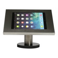 iPad 9.7/10.5 houder RVS/staal, bevestigd aan wand of tafel voor Air, iPad 2017 en Pro 10,5-inch; Securo 9-11 inch; afgesloten behuizing en voet van geborsteld staal