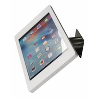 iPad houder wit voor iPad Pro 9.7/Air; Fino, stijlvolle houder voor wand-, tafel montage van blank staal met acrylaat behuizing inclusief slot