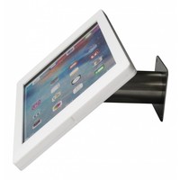 iPad houder wit voor iPad Pro 9.7/Air; Fino, stijlvolle houder voor wand-, tafel montage van blank staal met acrylaat behuizing inclusief slot