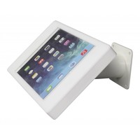 iPad houder wit voor iPad Mini; Fino, solide houder voor wand-, tafel montage van gecoat staal met acrylaat behuizing inclusief slot