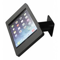 iPad houder zwart voor iPad Mini; Fino, stijlvolle houder voor wand-, tafel montage van gecoat staal met acrylaat behuizing inclusief slot