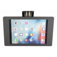 iPad houder zwart/RVS voor iPad Mini; Fino, solide houder voor wand-, tafel montage van gecoat staal met acrylaat behuizing inclusief slot