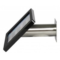 iPad houder zwart/RVS voor iPad Mini; Fino, solide houder voor wand-, tafel montage van gecoat staal met acrylaat behuizing inclusief slot