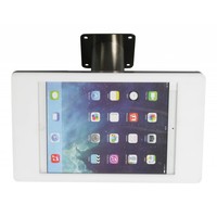 iPad houder wit/staal voor iPad Mini; Fino, stijlvolle houder voor wand-, tafel montage van zilverkleurig geborsteld staal met acrylaat behuizing inclusief slot