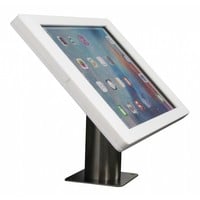 iPad houder wit voor iPad Pro 9.7/Air; Fino, stijlvolle houder voor wand-, tafel montage van blank staal met acrylaat behuizing inclusief slot