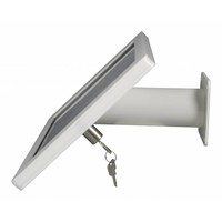iPad houder wit voor iPad Pro 12.9; Fino, stijlvolle houder voor wand-, tafel montage van gecoat staal met acrylaat behuizing inclusief slot