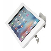 iPad houder wit voor iPad Pro 12.9; Fino, stijlvolle houder voor wand-, tafel montage van gecoat staal met acrylaat behuizing inclusief slot