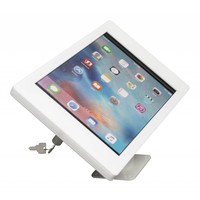 iPad houder wit voor iPad Pro 12.9; Fino, stijlvolle houder voor wand-, tafel montage van gecoat staal met acrylaat behuizing inclusief slot