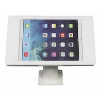 iPad houder wit voor iPad Pro 12.9; Fino, stijlvolle houder voor wand-, tafel montage van gecoat staal met acrylaat behuizing inclusief slot
