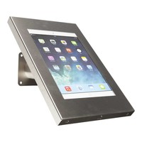 iPad 9.7/10.5 houder RVS/staal, bevestigd aan wand of tafel voor Air, iPad 2017 en Pro 10,5-inch; Securo 9-11 inch; afgesloten behuizing en voet van geborsteld staal