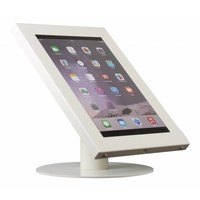 iPad 12.9 tafelstandaard wit, voor iPad Pro 12.9; Securo voor 12 tot 13 inch tablets; diefstalbestendige behuizing en voet van industrieel wit gecoat staal