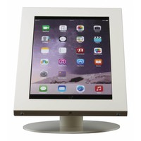 iPad 12.9 tafelstandaard wit, voor iPad Pro 12.9; Securo voor 12 tot 13 inch tablets; diefstalbestendige behuizing en voet van industrieel wit gecoat staal