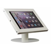 iPad 12.9 tafelstandaard wit, voor iPad Pro 12.9; Securo voor 12 tot 13 inch tablets; diefstalbestendige behuizing en voet van industrieel wit gecoat staal