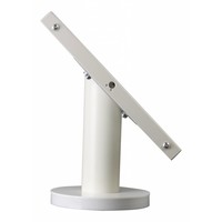 iPad 12.9-inch houder wit, bevestigd aan wand of tafel voor Apple Pro 12,9-inch; Securo 12-13 inch; afgesloten behuizing en voet van wit gecoat staal