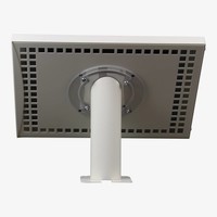 iPad 12.9-inch houder wit, bevestigd aan wand of tafel voor Apple Pro 12,9-inch; Securo 12-13 inch; afgesloten behuizing en voet van wit gecoat staal