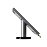 iPad 12.9 houder blank staal/ RVS, bevestigd aan wand of tafel voor Apple Pro 12,9-inch; Securo 12-13 inch; afgesloten behuizing en voet van geborsteld staal