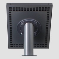 iPad 12.9 houder blank staal/ RVS, bevestigd aan wand of tafel voor Apple Pro 12,9-inch; Securo 12-13 inch; afgesloten behuizing en voet van geborsteld staal