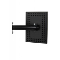 Budget tafelstandaard/wandhouder voor iPad 2017, Pro 9.7/ Air; Prezzo voor 9-10 inch tablets, met hangslot afsluitbare cassette en drie gebruiksmogelijkheden; wandmontage, tafelmontage en tafelstaander in gecoat zwart staal.