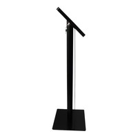 iPad vloerstandaard zwart met display paneel voor iPad Pro 9.7/ iPad Air; Meglio 9-11 inch, stabiele standaard met diefstalbestendige behuizing van zwart acrylaat, display van acrylaat en voet van zwart gecoat staal