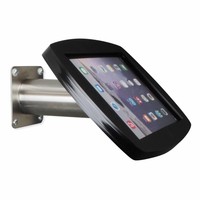 iPad 2017, iPad Air, Air 2/ iPad Pro 9.7-inch, iPadhouder wand/tafelmontage Lusso, inclusief slot, zwart/RVS