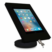 iPad 9.7/10.5 tafelhouder zwart, bevestigd aan tafel voor Air, iPad 2017 en Pro 10,5-inch; Securo 9-11 inch; afgesloten behuizing en voet van zwart gecoat staal