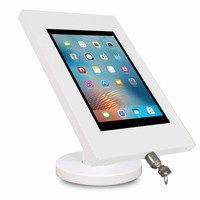 iPad 9.7/10.5 tafelhouder wit, bevestigd aan tafel voor Air, iPad 2017 en Pro 10,5-inch; Securo 9-11 inch; afgesloten behuizing en voet van wit gecoat staal