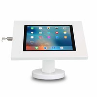 iPad 9.7/10.5 tafelhouder wit, bevestigd aan tafel voor Air, iPad 2017 en Pro 10,5-inch; Securo 9-11 inch; afgesloten behuizing en voet van wit gecoat staal