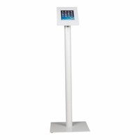 iPad standaard wit voor iPad Mini,2/3/4; Meglio voor 7 tot 8 inch tablets, acrylaat cassette op wit gecoate stabiele voet