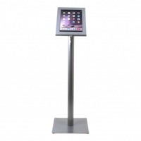 iPad 12.9 vloerstandaard Securo voor 12 tot 13 inch tablets; diefstalbestendige behuizing en voet van grijs gecoat staal