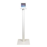 iPad mini vloerstandaard wit; Securo voor 7 tot 8 inch tablets; diefstalbestendige behuizing en voet van wit gecoat staal