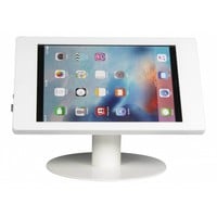Tafelstandaard voor iPad Pro 12.9; Fino witte acrylaat behuizing met slot en voet van wit gecoat staal