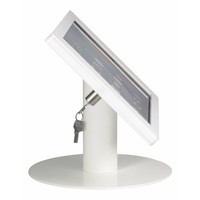 Tafelstandaard voor iPad Pro 12.9; Fino witte acrylaat behuizing met slot en voet van wit gecoat staal