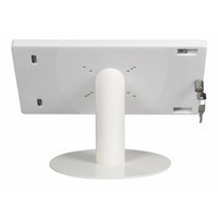 Tafelstandaard voor iPad Pro 12.9; Fino witte acrylaat behuizing met slot en voet van wit gecoat staal