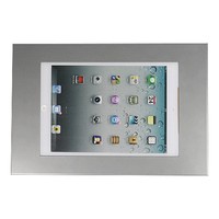 iPad mini wandhouder, vlak tegen muur montage; Securo 7 tot 8 inch tablets, zilvergrijs