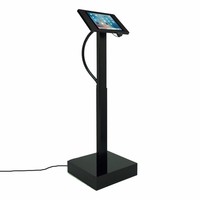 Elektronisch aangedreven in hoogte verstelbare vloerstandaard voor iPad 12.9- inch, Ascento Fino in zwart, met slot