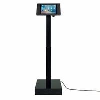 Elektronisch aangedreven in hoogte verstelbare vloerstandaard voor iPad 12.9- inch, Ascento Fino in zwart, met slot