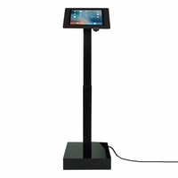 Elektronisch aangedreven in hoogte verstelbare vloerstandaard voor iPad 12.9- inch, Ascento Fino in zwart, met slot