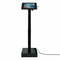 Elektronisch aangedreven in hoogte verstelbare vloerstandaard voor 12-13" tablets, Ascento Securo in zwart, met slot
