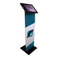 iPad 10.5-inch vloerstandaard met display, zwart, Securo; diefstalbestendige behuizing en voet van zwart gecoat staal