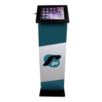 iPad 10.5-inch vloerstandaard met display, zwart, Securo; diefstalbestendige behuizing en voet van zwart gecoat staal