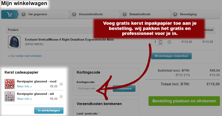 Toevoegen kerst cadeaupapier