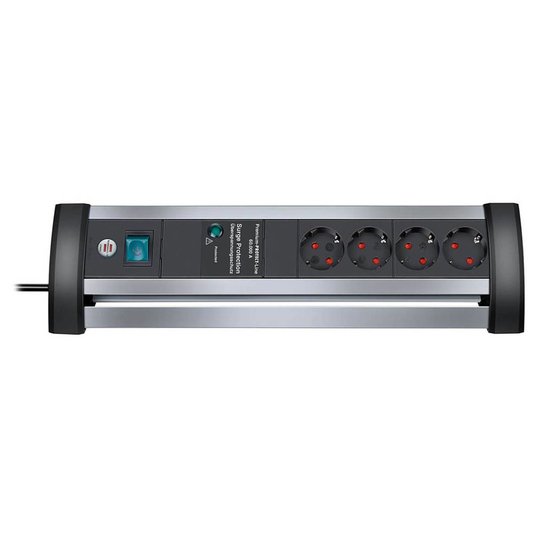 Brennenstuhl Alu Premium Desk 4 stekkerdoos met overspanningsbeveiliging